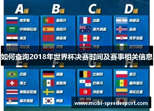 如何查询2018年世界杯决赛时间及赛事相关信息